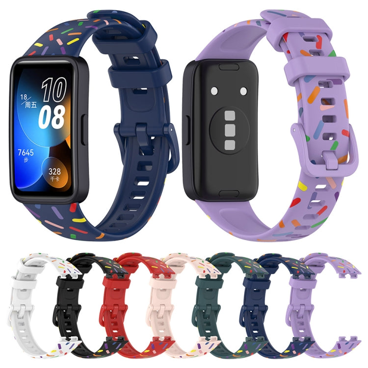 For Huawei Band 10 / 9 / 8 Sports Rainbow Dots Silicone Watch Band(Purple) - Watch Bands by PMC TechLife | Online Shopping South Africa | PMC TechLife | Buy Now Pay Later Mobicred
