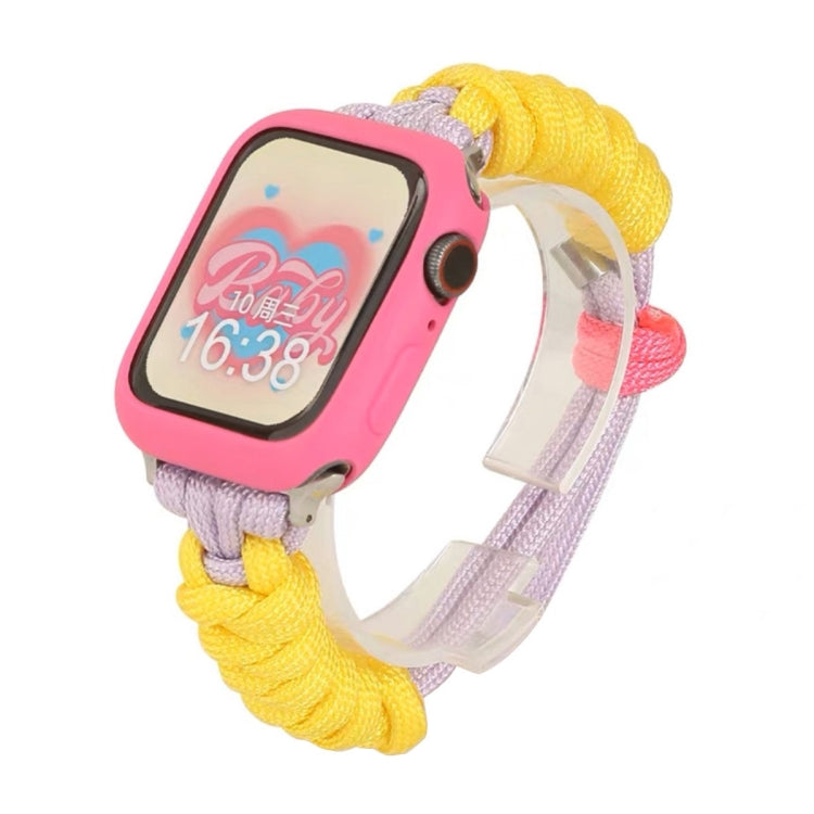 For Apple Watch 8 41mm Twist Knotted Nylon Watch Band(Yellow Purple) - Watch Bands by PMC TechLife | Online Shopping South Africa | PMC TechLife