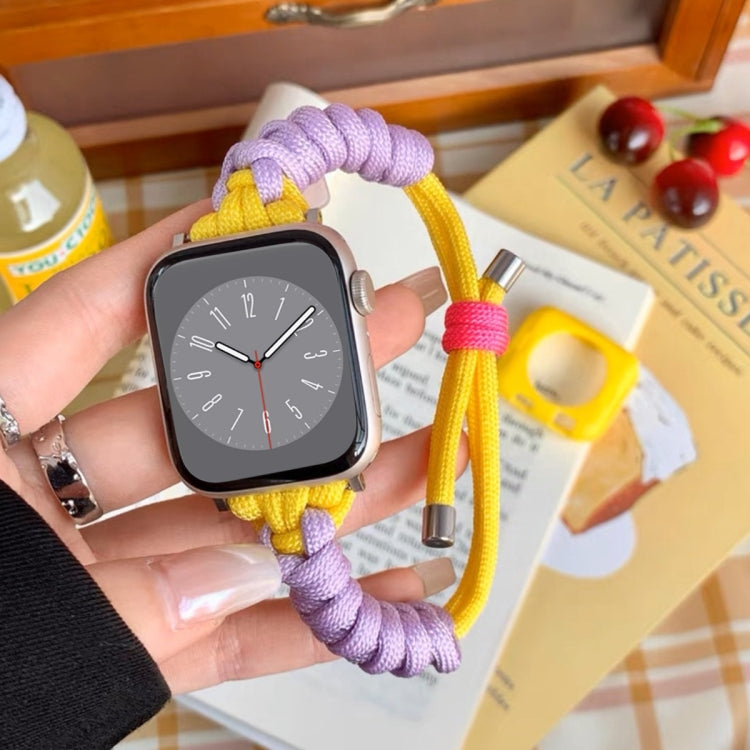 For Apple Watch 5 44mm Twist Knotted Nylon Watch Band(Purple Yellow) - Watch Bands by PMC TechLife | Online Shopping South Africa | PMC TechLife
