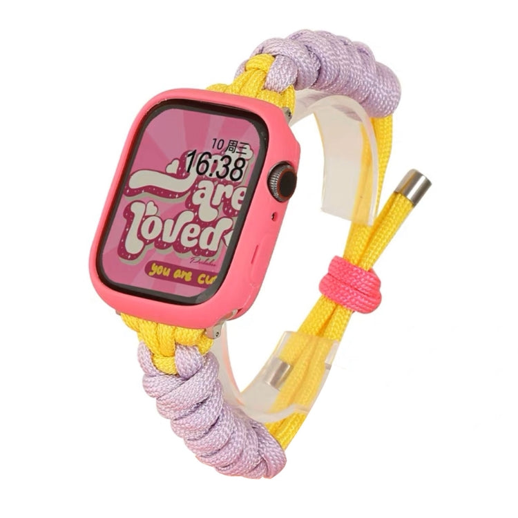 For Apple Watch 38mm Twist Knotted Nylon Watch Band(Purple Yellow) - Watch Bands by PMC TechLife | Online Shopping South Africa | PMC TechLife