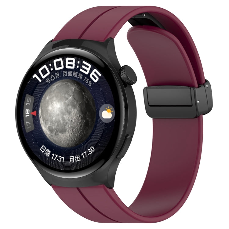 For Huawei Watch 4 / Watch 4 Pro Folding Buckle Silicone Watch Band(Wine Red) - Watch Bands by PMC TechLife | Online Shopping South Africa | PMC TechLife