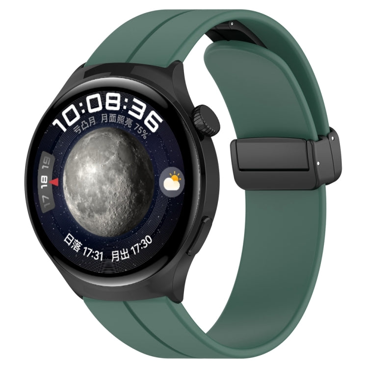 For Huawei Watch 4 / Watch 4 Pro Folding Buckle Silicone Watch Band(Dark Green) - Watch Bands by PMC TechLife | Online Shopping South Africa | PMC TechLife