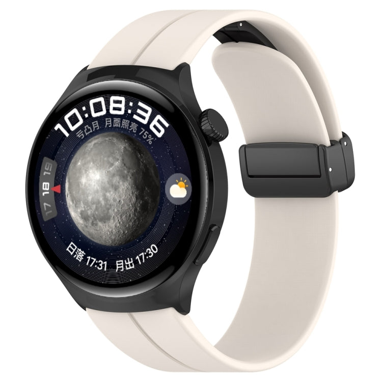 For Huawei Watch 4 / Watch 4 Pro Folding Buckle Silicone Watch Band(Starlight Color) - Watch Bands by PMC TechLife | Online Shopping South Africa | PMC TechLife