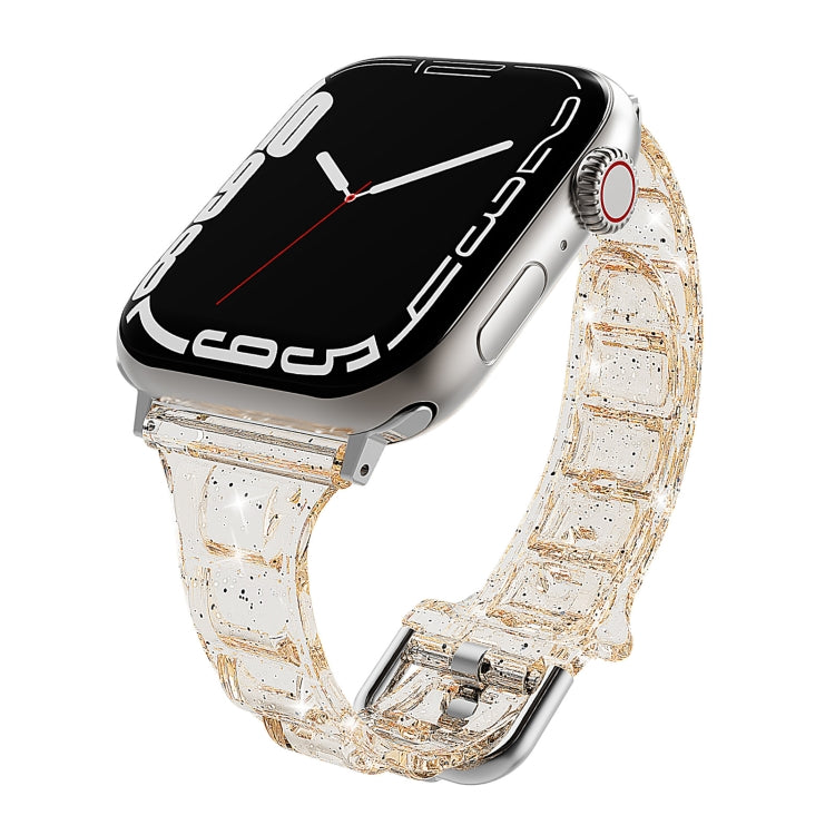 For Apple Watch 8 41mm Cube Airbag Clear TPU Watch Band(Gold) - Watch Bands by PMC TechLife | Online Shopping South Africa | PMC TechLife