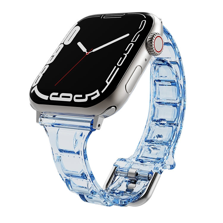 For Apple Watch 8 45mm Cube Airbag Clear TPU Watch Band(Blue) - Watch Bands by PMC TechLife | Online Shopping South Africa | PMC TechLife