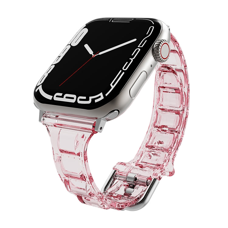 For Apple Watch 4 44mm Cube Airbag Clear TPU Watch Band(Red) - Watch Bands by PMC TechLife | Online Shopping South Africa | PMC TechLife