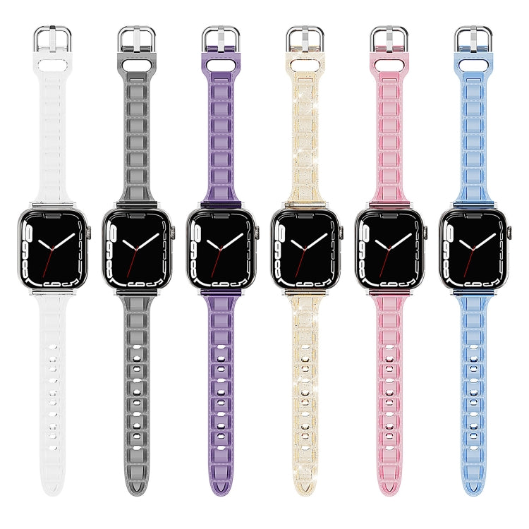 For Apple Watch 8 45mm Cube Airbag Clear TPU Watch Band(Red) - Watch Bands by PMC TechLife | Online Shopping South Africa | PMC TechLife