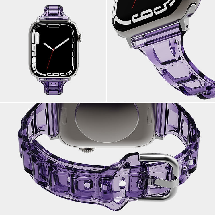 For Apple Watch 2 42mm Cube Airbag Clear TPU Watch Band(Blue) - Watch Bands by PMC TechLife | Online Shopping South Africa | PMC TechLife