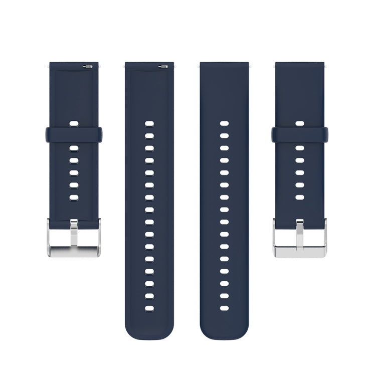For Huawei Watch 4 / Watch 4 Pro Solid Color Silicone Stainless Steel Silver Buckle Watch Band(Navy Blue) - Watch Bands by PMC TechLife | Online Shopping South Africa | PMC TechLife