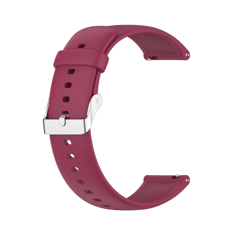 For Huawei Watch 4 / Watch 4 Pro Solid Color Silicone Stainless Steel Silver Buckle Watch Band(Wine Red) - Watch Bands by PMC TechLife | Online Shopping South Africa | PMC TechLife