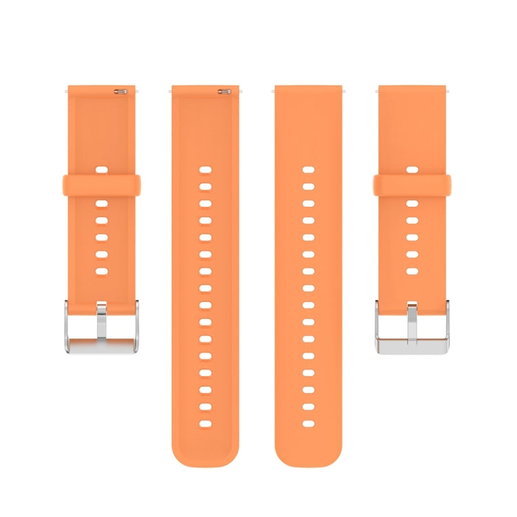 For Huawei Watch 4 / Watch 4 Pro Solid Color Silicone Stainless Steel Silver Buckle Watch Band(Orange) - Watch Bands by PMC TechLife | Online Shopping South Africa | PMC TechLife
