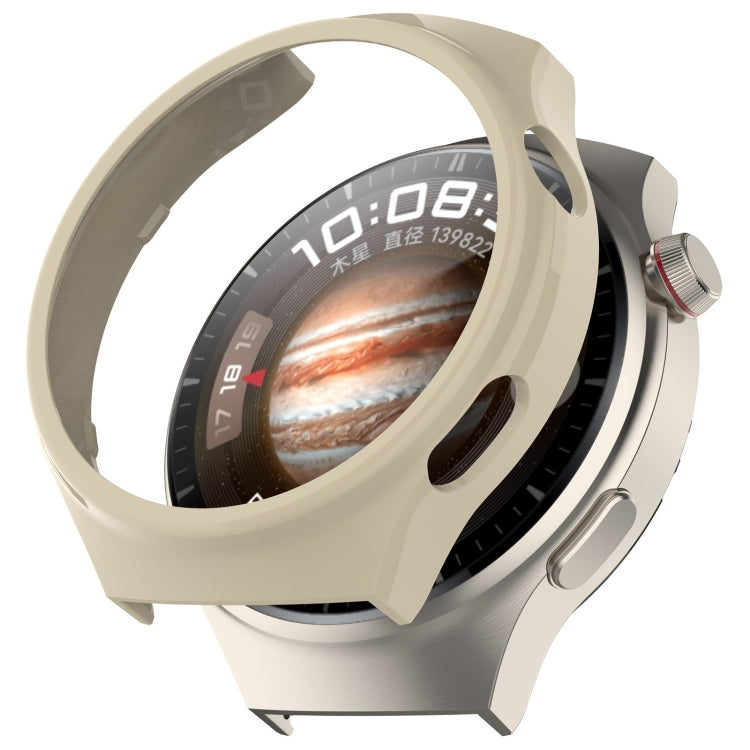 For Huawei Watch 4 Pro Half Coverage Hollowed Watch Protective Case + Hydrogel Film Set(Ivory White) - Watch Cases by PMC TechLife | Online Shopping South Africa | PMC TechLife