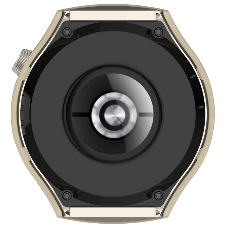 For Huawei Watch 4 Pro Half Coverage Hollowed Watch Protective Case + Hydrogel Film Set(Ivory White) - Watch Cases by PMC TechLife | Online Shopping South Africa | PMC TechLife