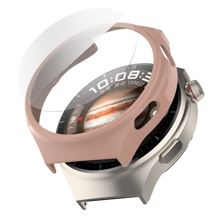 For Huawei Watch 4 Pro Half Coverage Hollowed Watch Protective Case + Hydrogel Film Set(Pink) - Watch Cases by PMC TechLife | Online Shopping South Africa | PMC TechLife