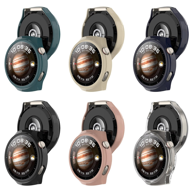 For Huawei Watch 4 Pro Half Coverage Hollowed Watch Protective Case + Hydrogel Film Set(Ivory White) - Watch Cases by PMC TechLife | Online Shopping South Africa | PMC TechLife