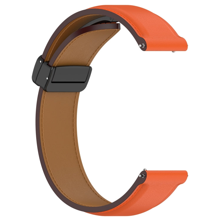 For Huawei Watch 4 / Watch 4 Pro Folding Buckle Genuine Leather Watch Band(Orange) - Watch Bands by PMC TechLife | Online Shopping South Africa | PMC TechLife