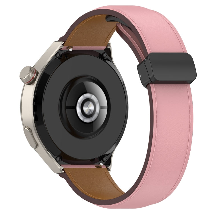 For Huawei Watch 4 / Watch 4 Pro Folding Buckle Genuine Leather Watch Band(Pink) - Watch Bands by PMC TechLife | Online Shopping South Africa | PMC TechLife