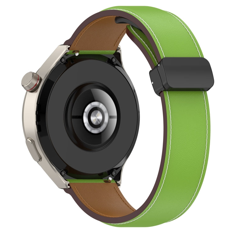 For Huawei Watch 4 / Watch 4 Pro Folding Buckle Genuine Leather Watch Band(Green) - Watch Bands by PMC TechLife | Online Shopping South Africa | PMC TechLife