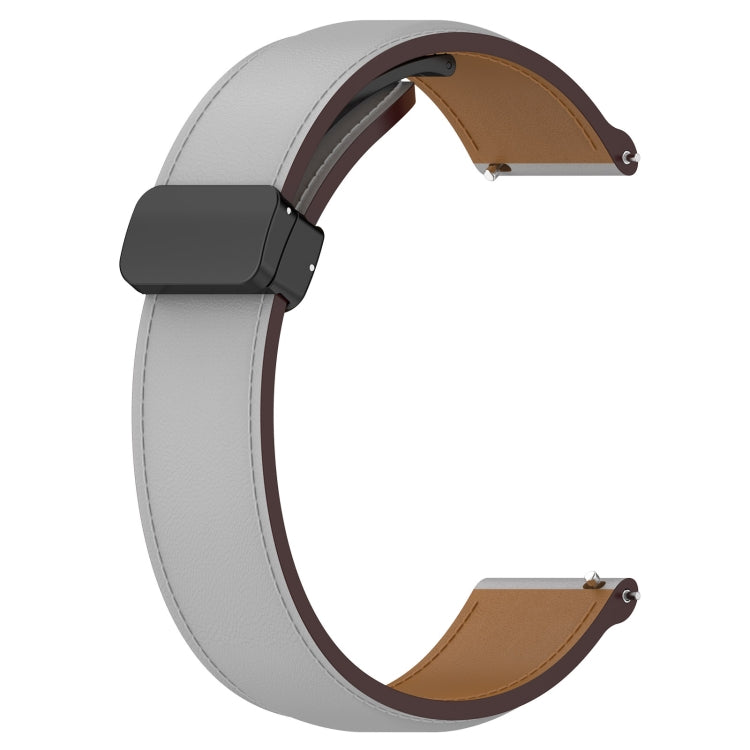 For Huawei Watch 4 / Watch 4 Pro Folding Buckle Genuine Leather Watch Band(Grey) - Watch Bands by PMC TechLife | Online Shopping South Africa | PMC TechLife