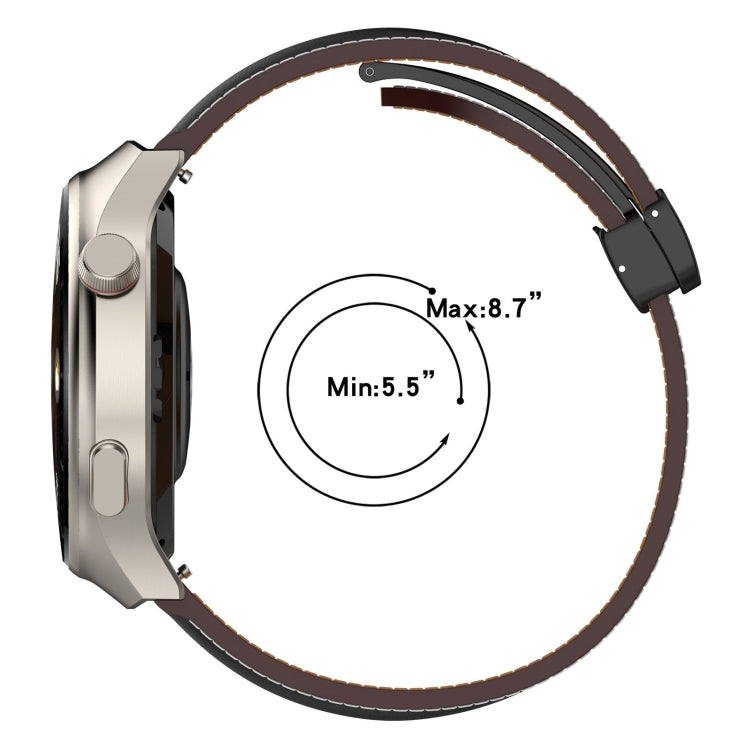 For Huawei Watch 4 / Watch 4 Pro Folding Buckle Genuine Leather Watch Band(Orange) - Watch Bands by PMC TechLife | Online Shopping South Africa | PMC TechLife