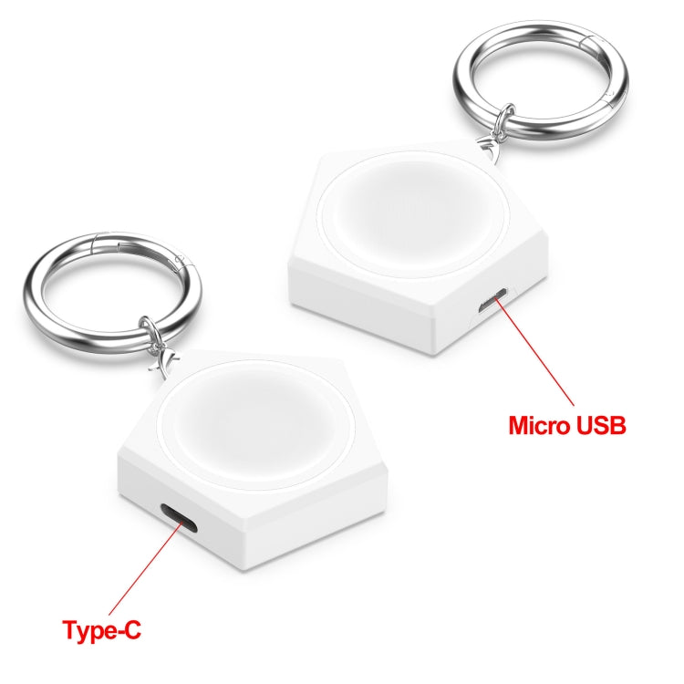 For Huawei Watch 4 / Watch 4 Pro Portable Universal Smart Watch Charger, Port:Micro USB(White) - Charger by PMC TechLife | Online Shopping South Africa | PMC TechLife