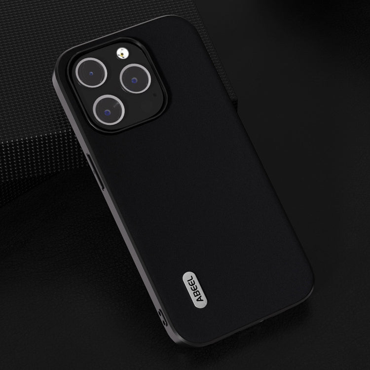 For iPhone 14 Pro ABEEL Genuine Leather Silky Soft Black Edge Phone Case(Black) - free shipping - PMC TechLife - Order now!