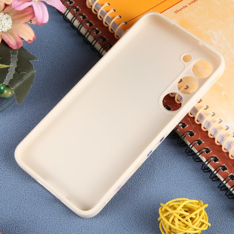 For Samsung Galaxy A12 / M12 / F12 Milk Tea Astronaut Pattern Liquid Silicone Phone Case(White) - Galaxy Phone Cases by PMC TechLife | Online Shopping South Africa | PMC TechLife | Buy Now Pay Later Mobicred
