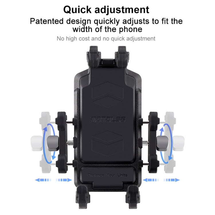 MOTOSLG Crab Motorcycle Phone Clamp Bracket O-Type Rear Mirror Mount with Anti-theft Lock(Black) - Holder by MOTOLSG | Online Shopping South Africa | PMC TechLife | Buy Now Pay Later Mobicred