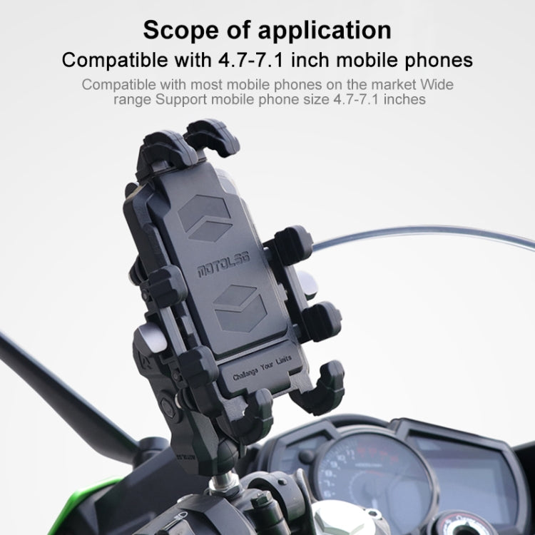 MOTOSLG Crab Motorcycle Phone Clamp Bracket L-Type Rear Mirror Mount with Anti-theft Lock(Black) - free shipping - PMC TechLife - Order now!