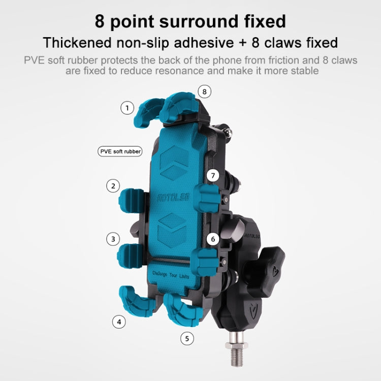 MOTOSLG Crab Motorcycle Phone Clamp Bracket M10 Ballhead Mount(Black) - Holder by MOTOLSG | Online Shopping South Africa | PMC TechLife | Buy Now Pay Later Mobicred