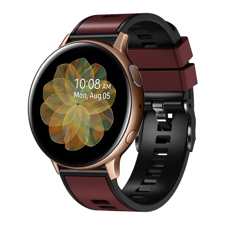 Compatible with Garmin Compatible witherunner 265S / 255S / Venu 2S 18mm Weave Two-Color Silicone Watch Band(Wine Red Black) - free shipping - PMC TechLife - Order now!