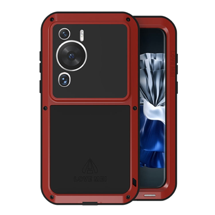 For Huawei P60 / P60 Pro / P60 Art LOVE MEI POWERFUL Metal Shockproof Life Waterproof Dustproof Phone Case(Red) - Huawei Cases by LOVE MEI | Online Shopping South Africa | PMC TechLife | Buy Now Pay Later Mobicred
