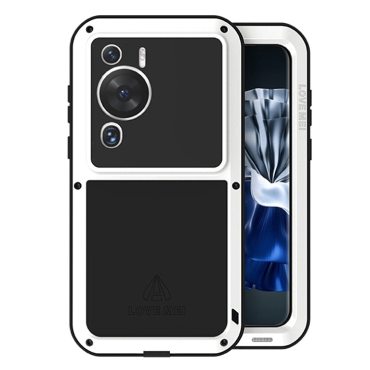 For Huawei P60 / P60 Pro / P60 Art LOVE MEI POWERFUL Metal Shockproof Life Waterproof Dustproof Phone Case(White) - free shipping - PMC TechLife - Order now!