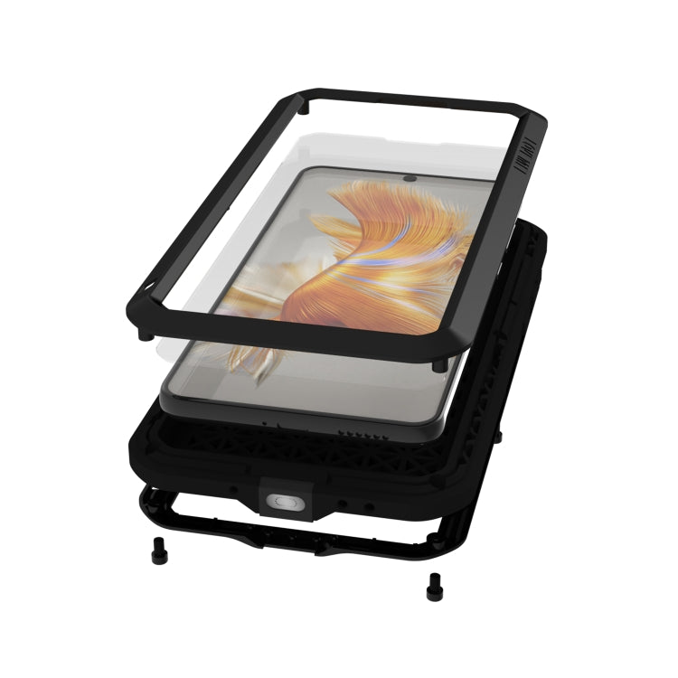 For Huawei P60 / P60 Pro / P60 Art LOVE MEI POWERFUL Metal Shockproof Life Waterproof Dustproof Phone Case(Black) - Huawei Cases by LOVE MEI | Online Shopping South Africa | PMC TechLife | Buy Now Pay Later Mobicred