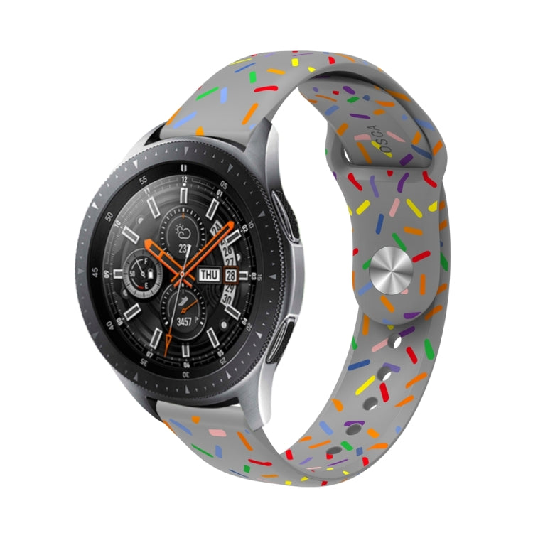 For Garmin Venu / SQ / SQ2 / Venu 2 Plus 20mm Sports Rainbow Dots Silicone Watch Band(Grey) - Watch Bands by PMC TechLife | Online Shopping South Africa | PMC TechLife
