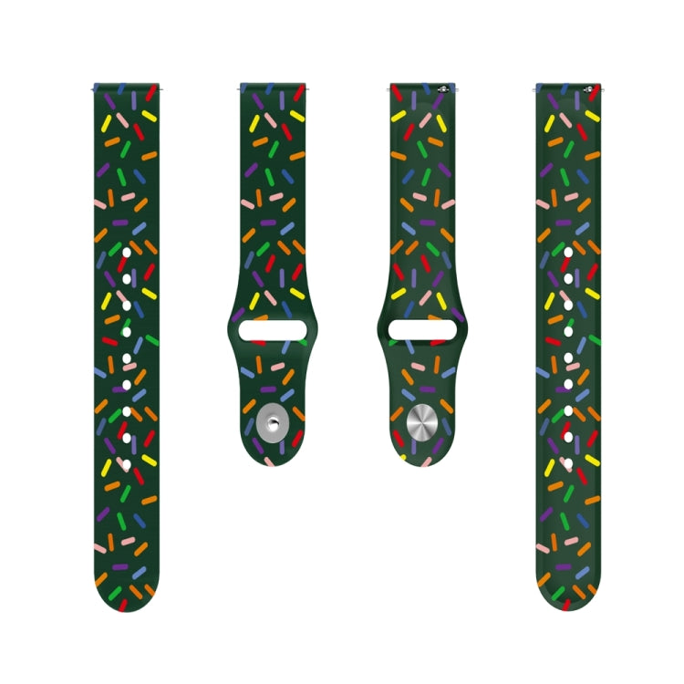 For Garmin Venu / SQ / SQ2 / Venu 2 Plus 20mm Sports Rainbow Dots Silicone Watch Band(Green) - Watch Bands by PMC TechLife | Online Shopping South Africa | PMC TechLife