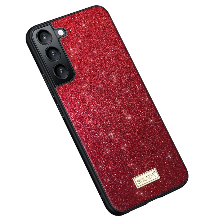 For Samsung Galaxy S23+ 5G SULADA Glittery TPU Hybrid Handmade Leather Phone Case(Red) - Galaxy S23+ 5G Cases by SULADA | Online Shopping South Africa | PMC TechLife | Buy Now Pay Later Mobicred