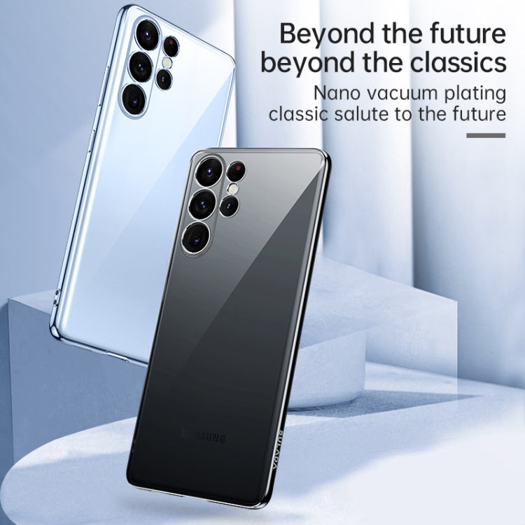 For Samsung Galaxy S23 Ultra 5G SULADA Shockproof Plating TPU Transparent Phone Case(Blue) - Galaxy S23 Ultra 5G Cases by SULADA | Online Shopping South Africa | PMC TechLife | Buy Now Pay Later Mobicred