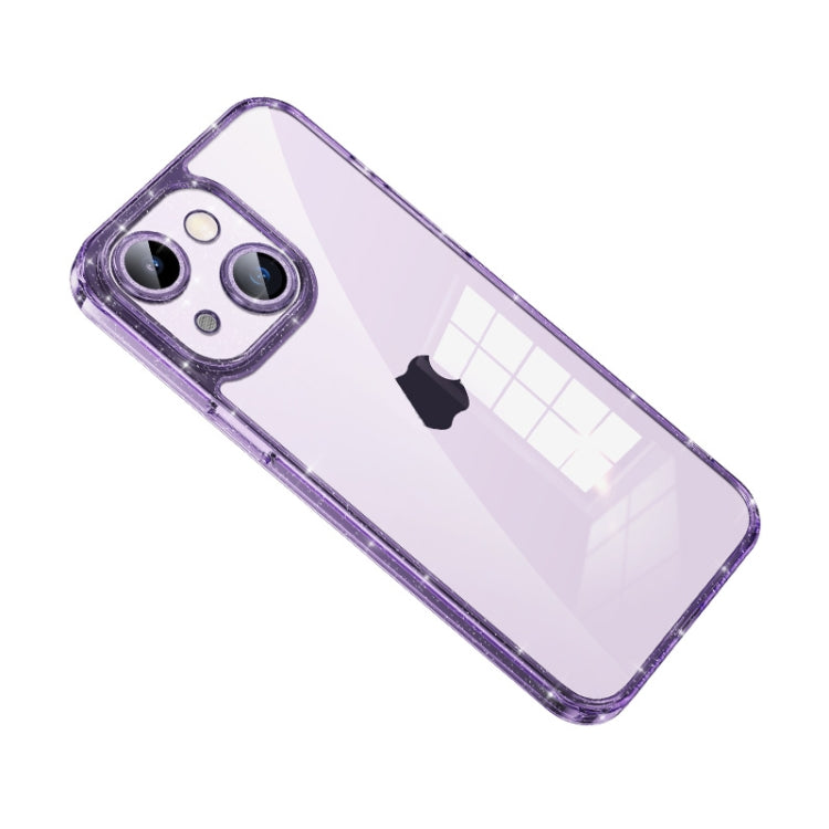 For iPhone 14 Plus SULADA Glittery TPU + Tempered Glass Phone Case(Purple) - iPhone 14 Plus Cases by SULADA | Online Shopping South Africa | PMC TechLife | Buy Now Pay Later Mobicred
