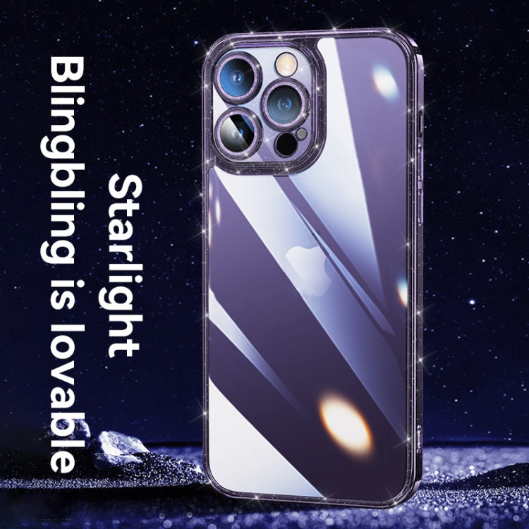 For iPhone 14 SULADA Glittery TPU + Tempered Glass Phone Case(Transparent) - iPhone 14 Cases by SULADA | Online Shopping South Africa | PMC TechLife