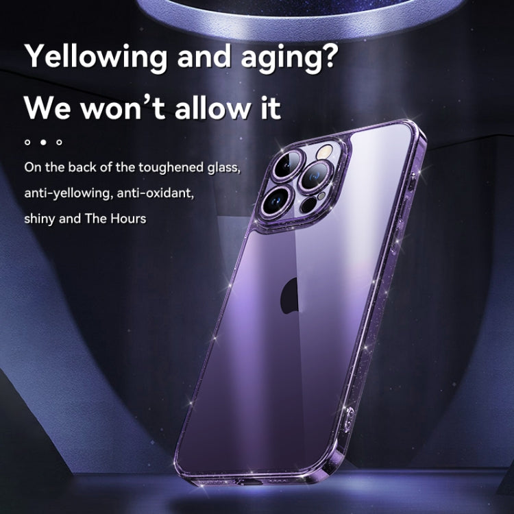 For iPhone 14 Plus SULADA Glittery TPU + Tempered Glass Phone Case(Transparent) - iPhone 14 Plus Cases by SULADA | Online Shopping South Africa | PMC TechLife | Buy Now Pay Later Mobicred
