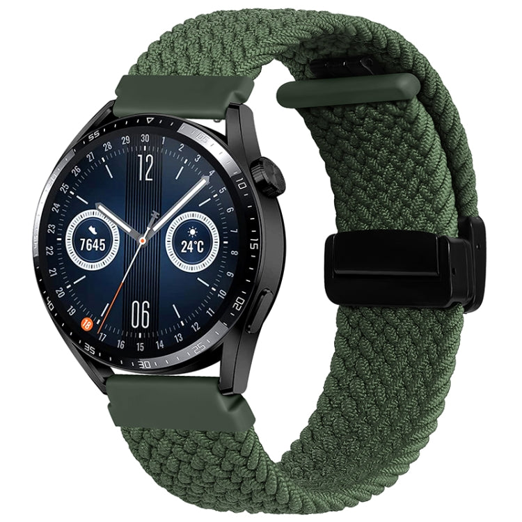 Compatible with Garmin VivoMove Trend / Luxe / Style 20mm Magnetic Fold Clasp Woven Watch Band(Green) - free shipping - PMC TechLife - Order now!