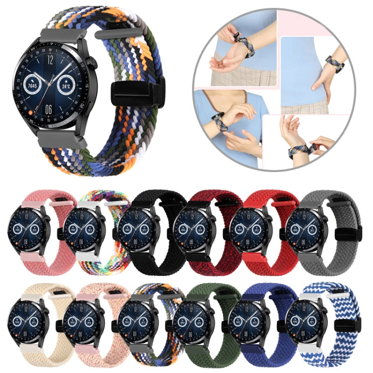 Compatible with Garmin VivoMove Trend / Luxe / Style 20mm Magnetic Fold Clasp Woven Watch Band(Grey) - free shipping - PMC TechLife - Order now!
