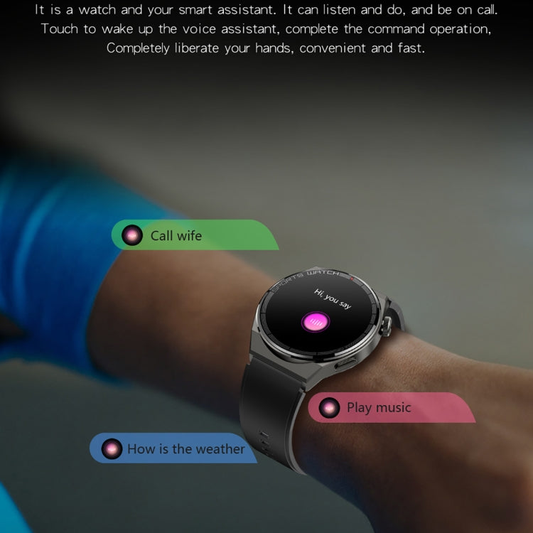 KT62 1.36 inch TFT Round Screen Smart Watch Supports Bluetooth Call/Blood Oxygen Monitoring, Strap:Leather Strap(Silver) - Smart Watches by PMC TechLife | Online Shopping South Africa | PMC TechLife