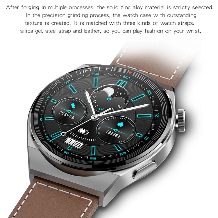 KT62 1.36 inch TFT Round Screen Smart Watch Supports Bluetooth Call/Blood Oxygen Monitoring, Strap:Leather Strap(Black) - Smart Watches by PMC TechLife | Online Shopping South Africa | PMC TechLife