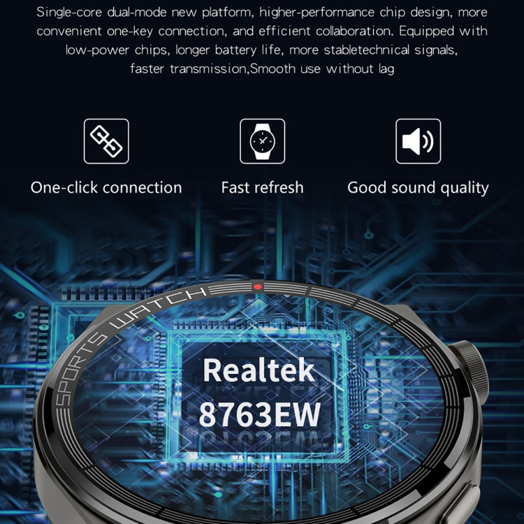 KT62 1.36 inch TFT Round Screen Smart Watch Supports Bluetooth Call/Blood Oxygen Monitoring, Strap:Steel Strap(Black) - Smart Watches by PMC TechLife | Online Shopping South Africa | PMC TechLife