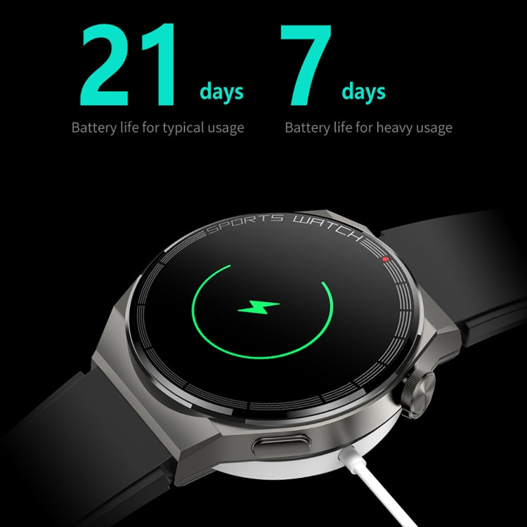 KT62 1.36 inch TFT Round Screen Smart Watch Supports Bluetooth Call/Blood Oxygen Monitoring, Strap:Leather Strap(Black) - Smart Watches by PMC TechLife | Online Shopping South Africa | PMC TechLife
