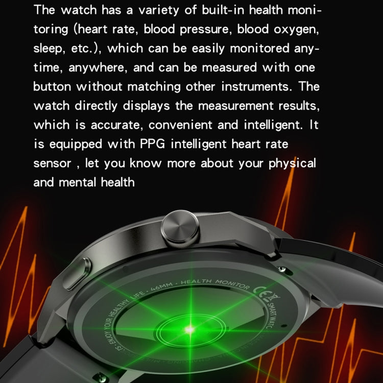KT62 1.36 inch TFT Round Screen Smart Watch Supports Bluetooth Call/Blood Oxygen Monitoring, Strap:Leather Strap(Silver) - Smart Watches by PMC TechLife | Online Shopping South Africa | PMC TechLife
