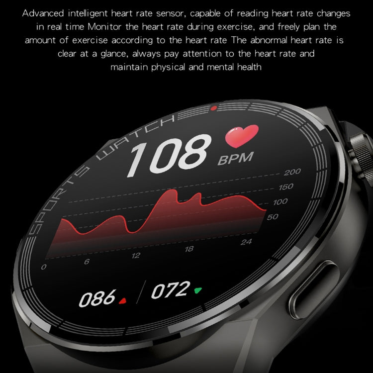 KT62 1.36 inch TFT Round Screen Smart Watch Supports Bluetooth Call/Blood Oxygen Monitoring, Strap:Leather Strap(Silver) - Smart Watches by PMC TechLife | Online Shopping South Africa | PMC TechLife