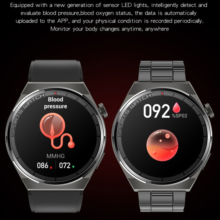 KT62 1.36 inch TFT Round Screen Smart Watch Supports Bluetooth Call/Blood Oxygen Monitoring, Strap:Leather Strap(Black) - Smart Watches by PMC TechLife | Online Shopping South Africa | PMC TechLife